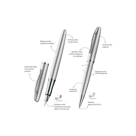 Zestaw Pelikan Jazz Noble Elegance Długopis + Pióro wieczne, Silver - 5